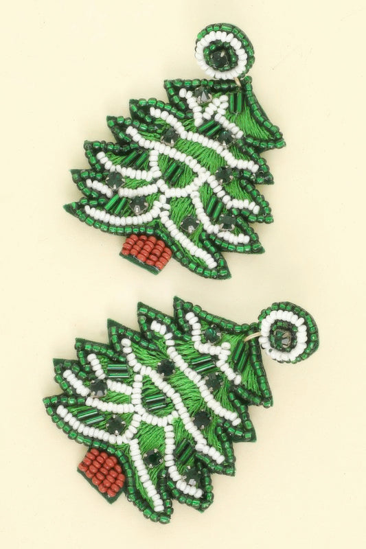 Christmas Tree Post Dangle Earrings - It's a Girly Place