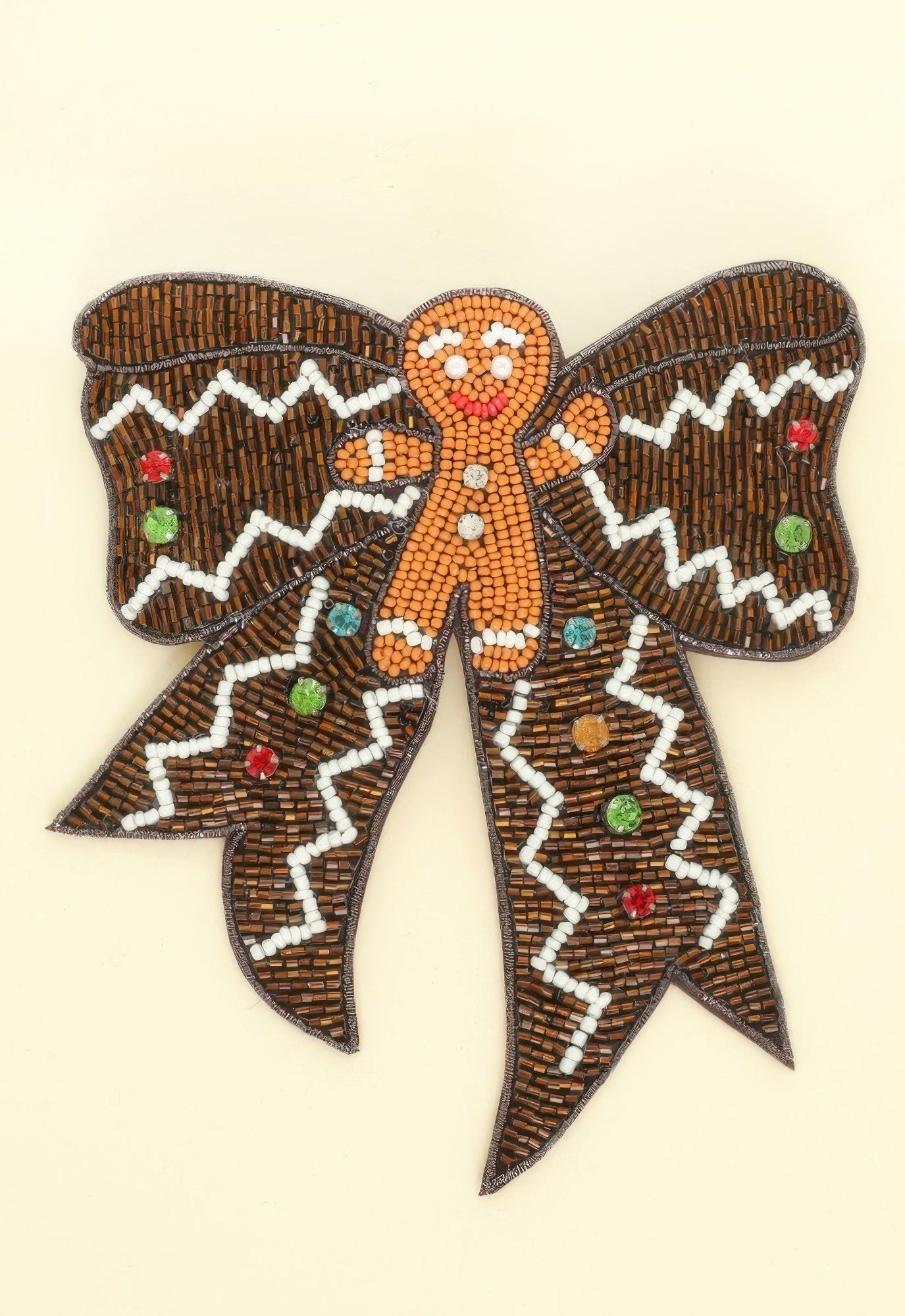 Christmas Gingerbread Bow Barrette Hair Clip - It's a Girly Place