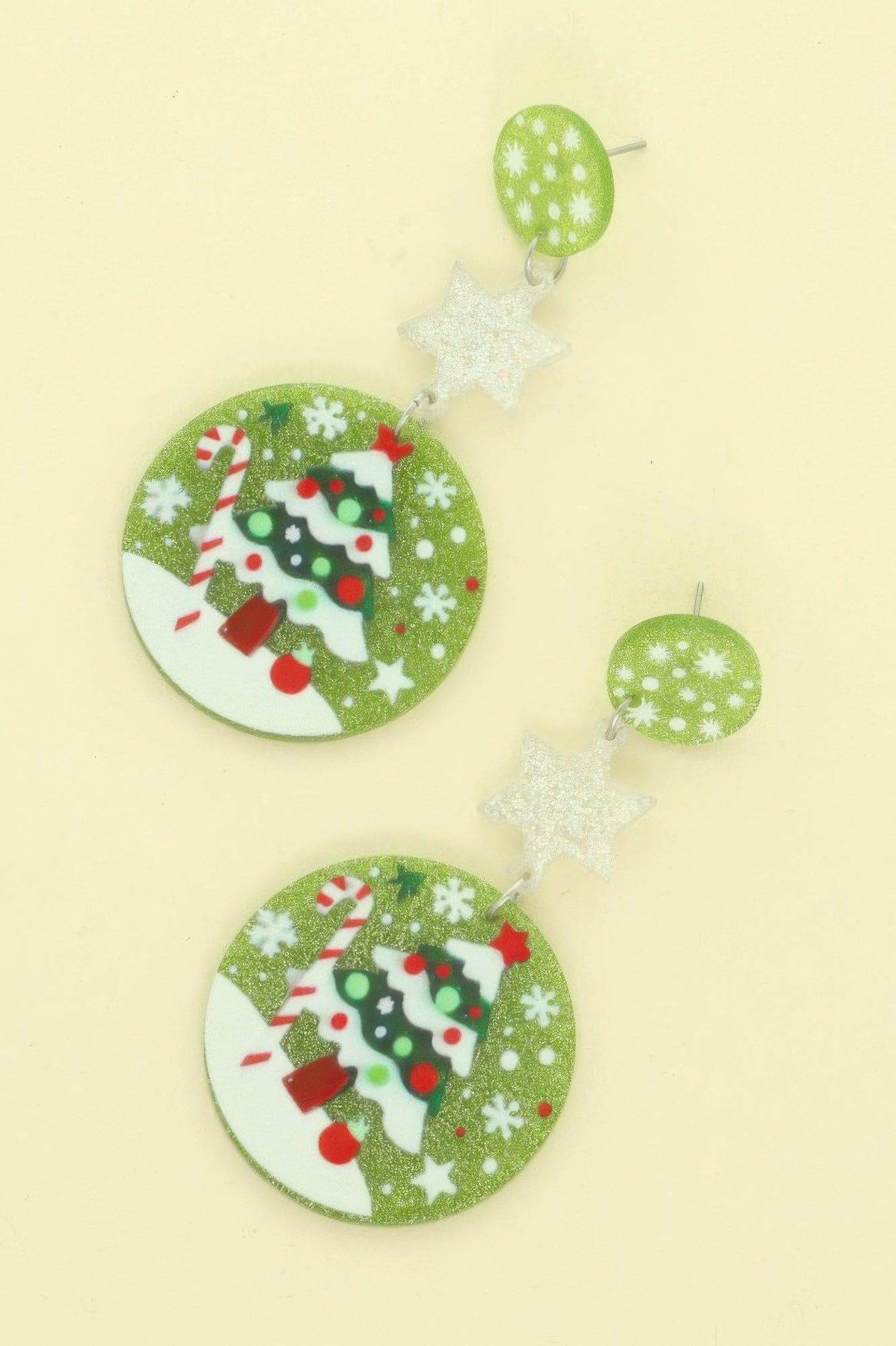 Christmas Tree Ornament Post Dangle Earrings - It's a Girly Place
