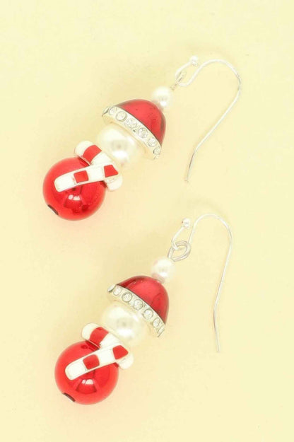 Christmas Enamel Santa Bell Dangle Earrings