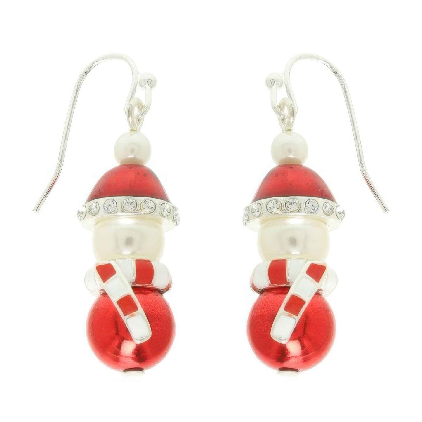 Christmas Enamel Santa Bell Dangle Earrings