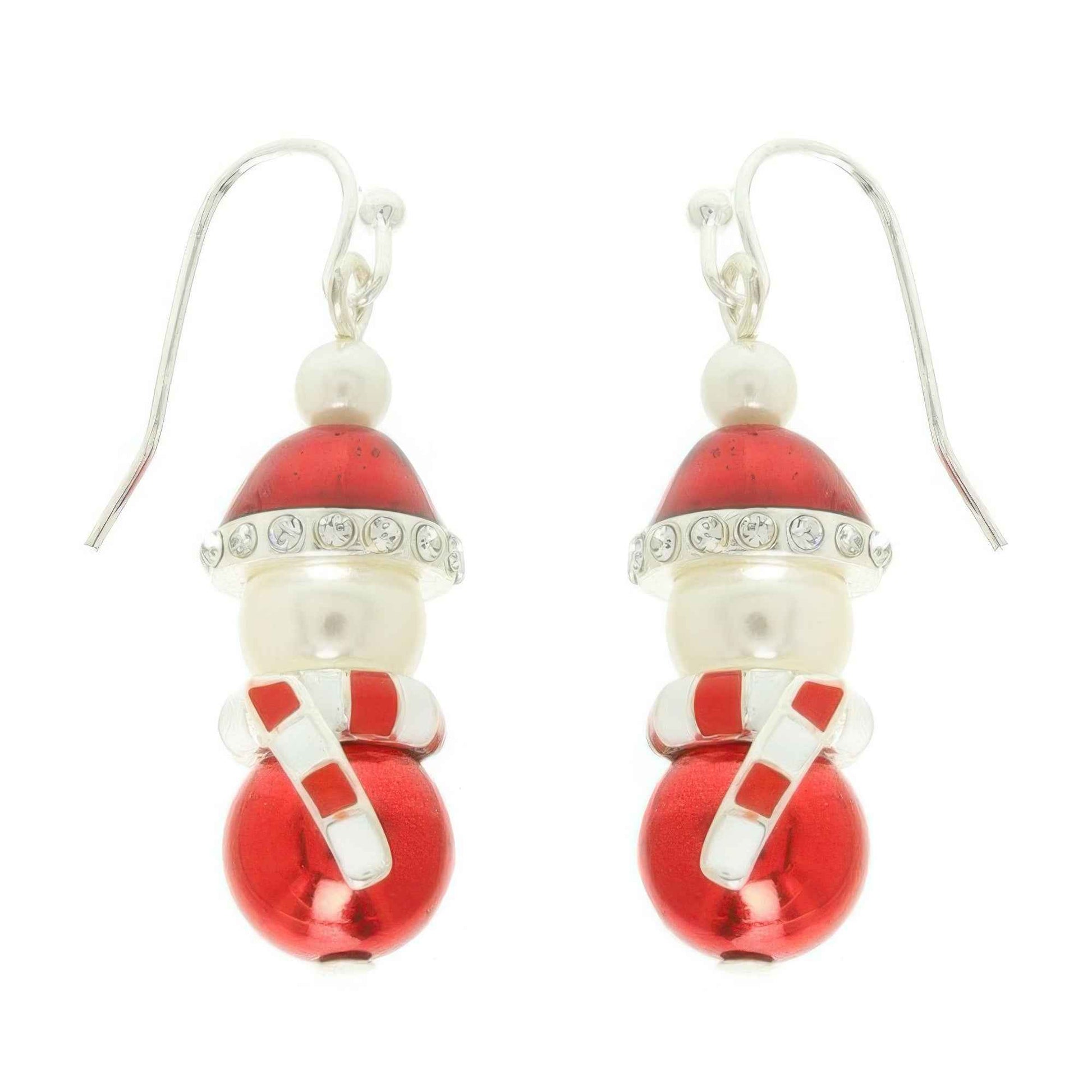 Christmas Enamel Santa Bell Dangle Earrings