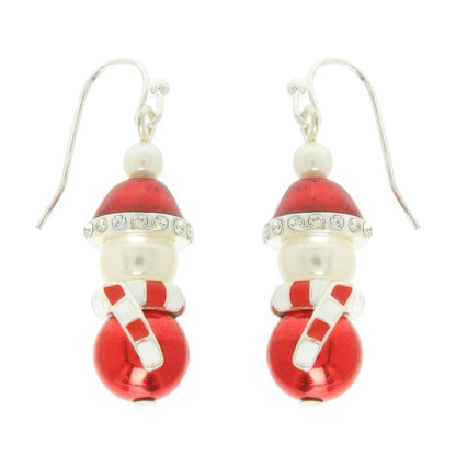 Christmas Enamel Santa Bell Dangle Earrings