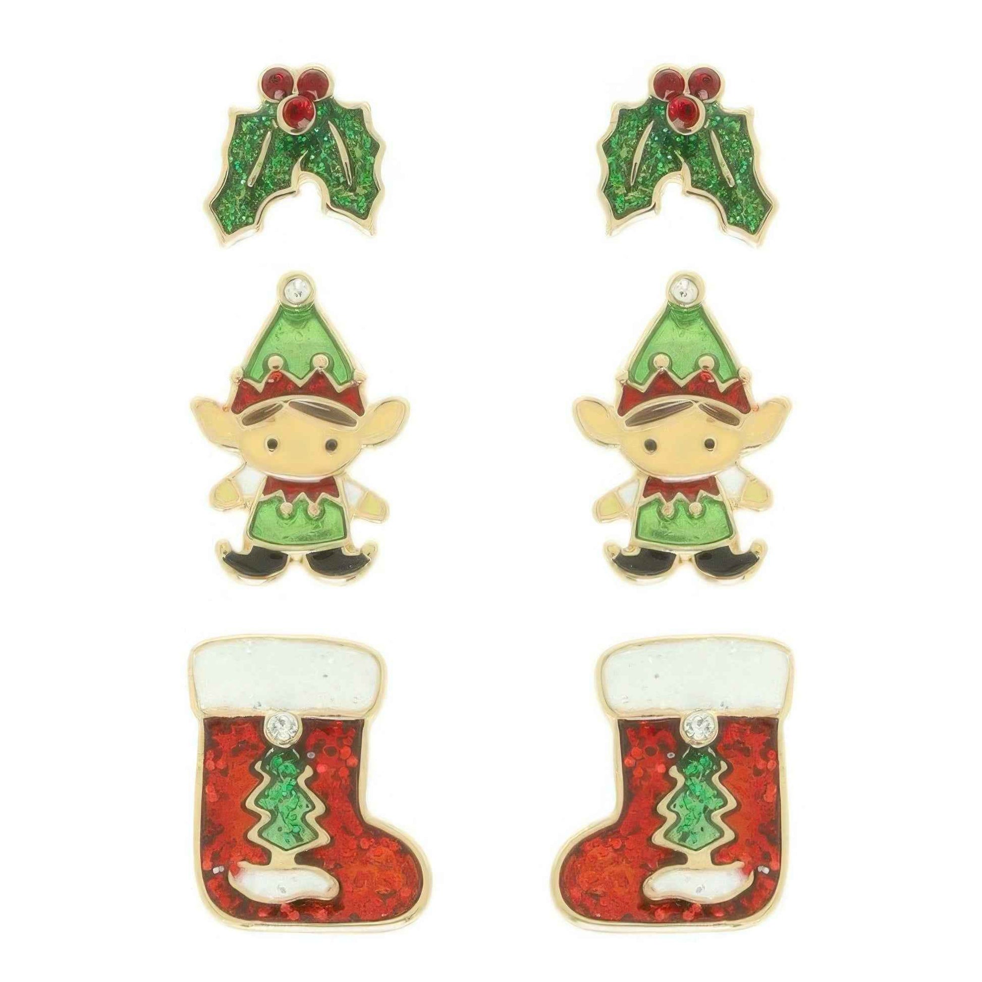 Christmas Theme Assorted Multi Pair Earring Set
