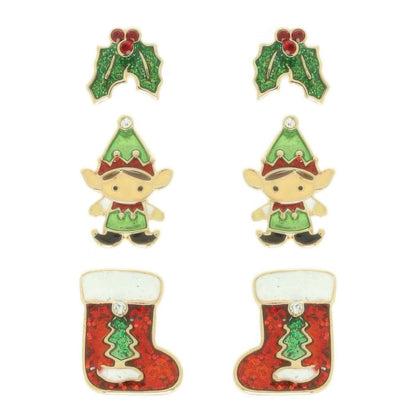 Christmas Theme Assorted Multi Pair Earring Set