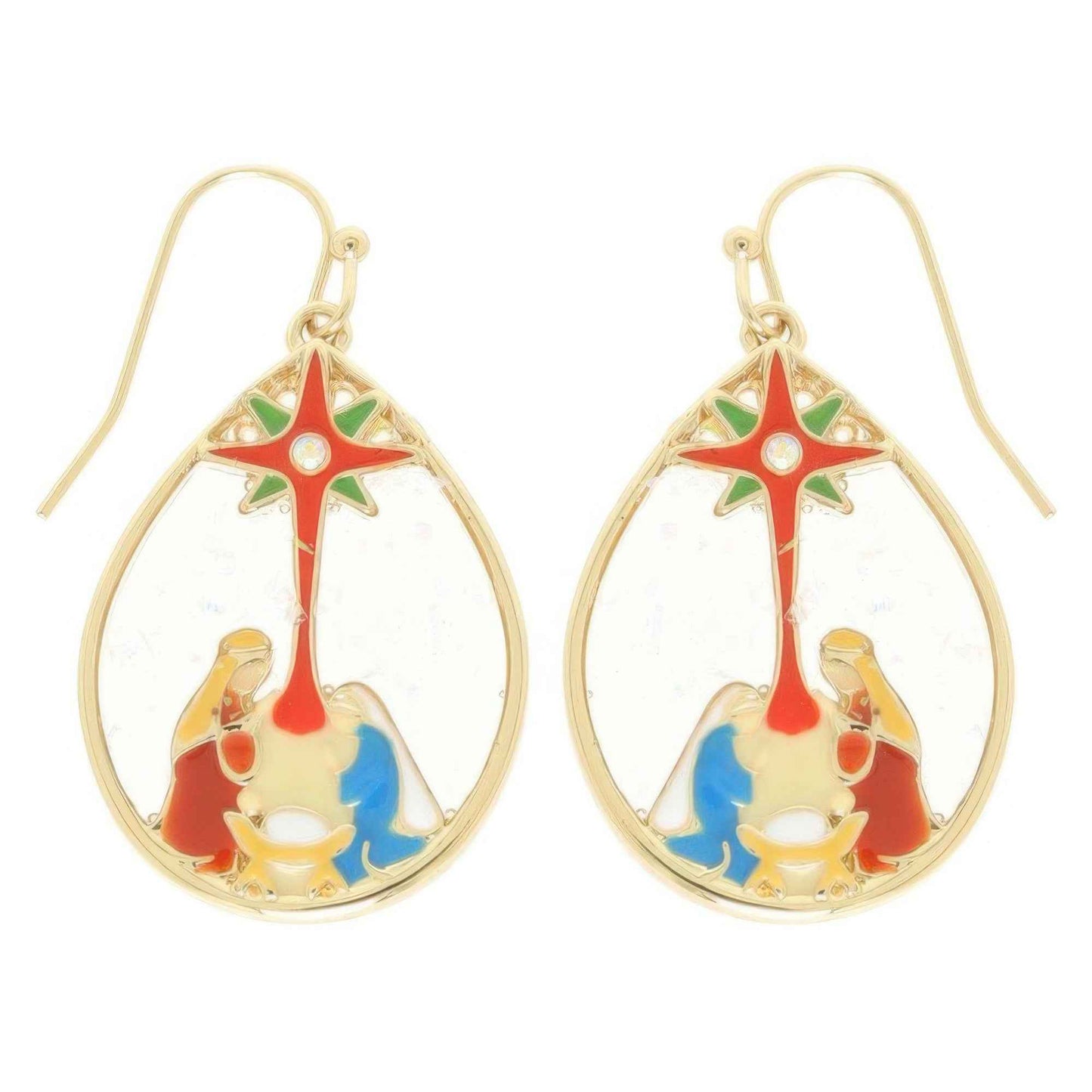 Christmas Nativity Theme Teardrop Earrings