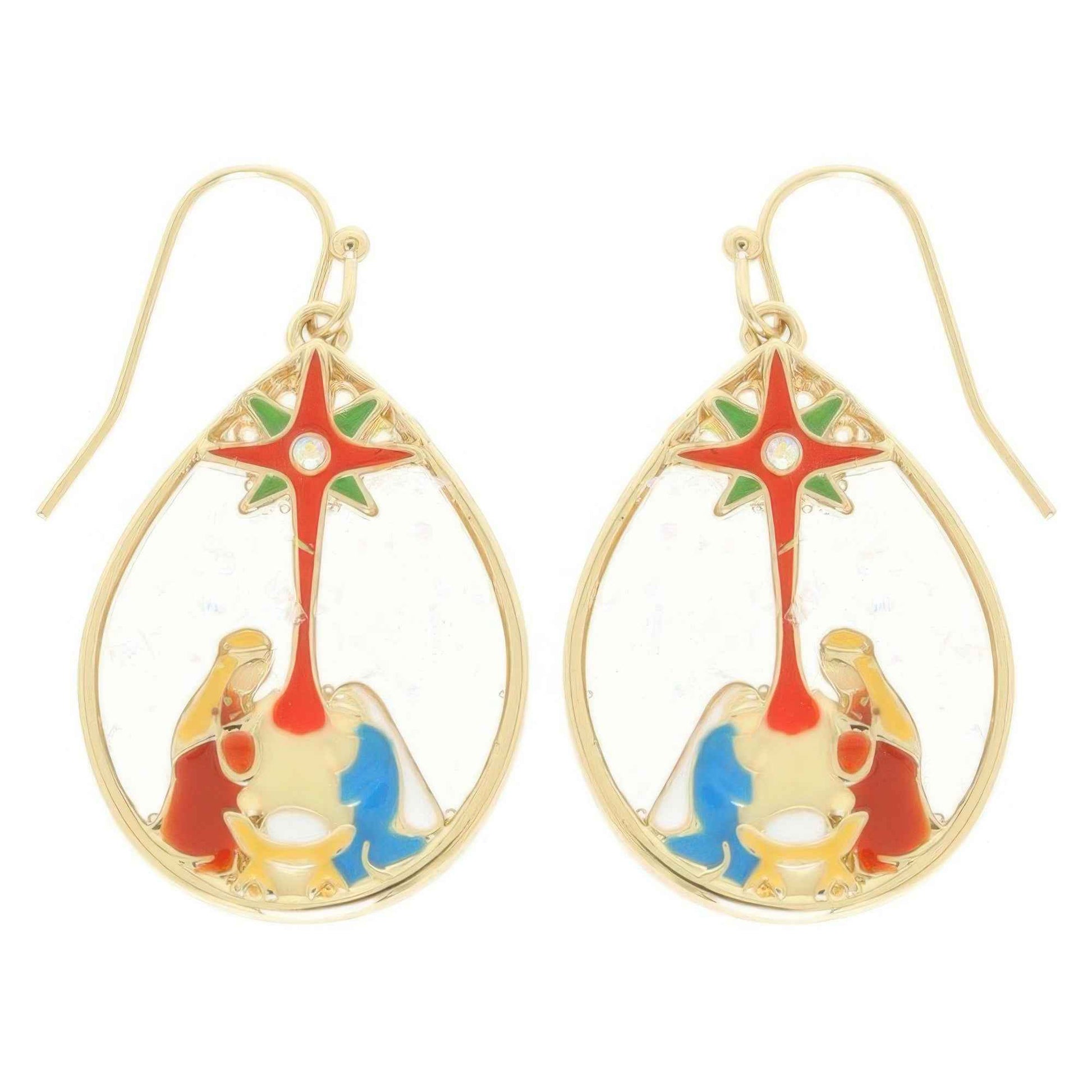 Christmas Nativity Theme Teardrop Earrings