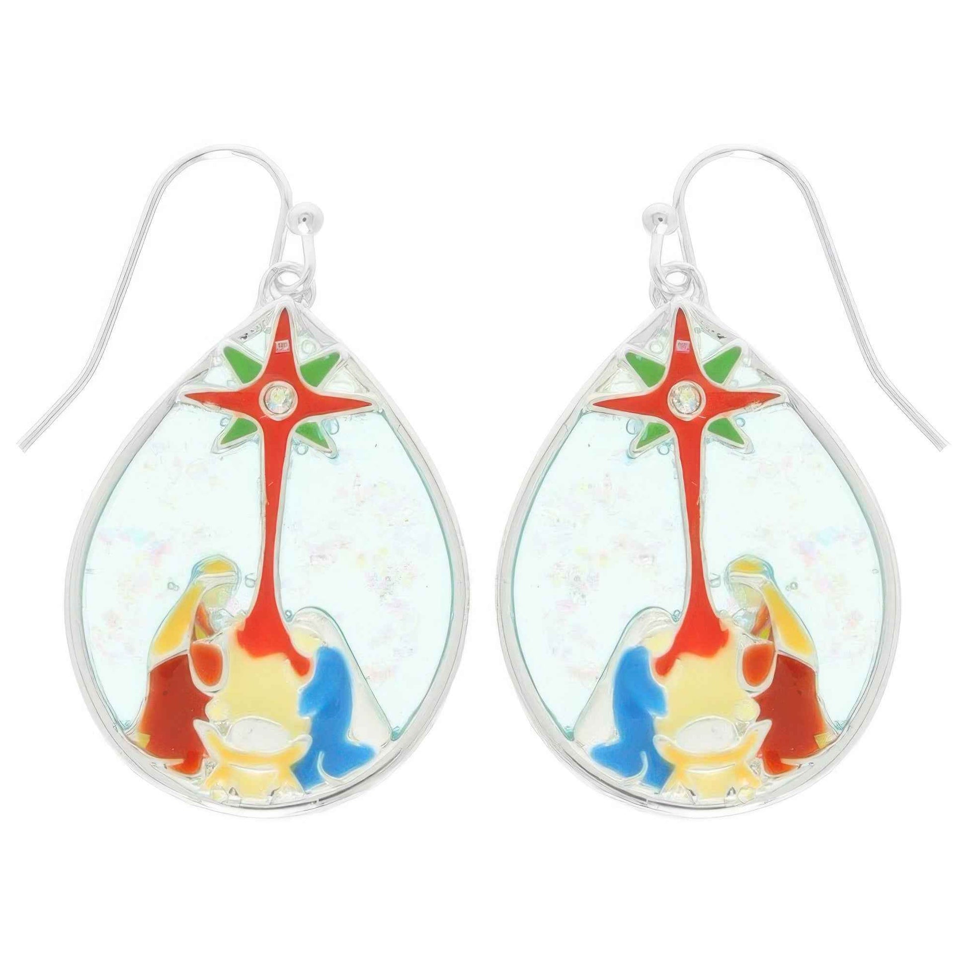 Christmas Nativity Theme Teardrop Earrings