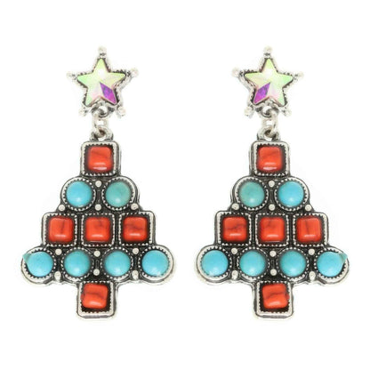 Western Christmas Tree Post Earrings
