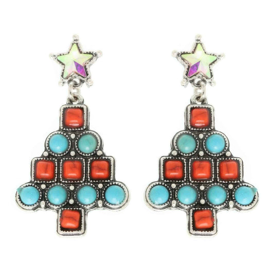Western Christmas Tree Post Earrings