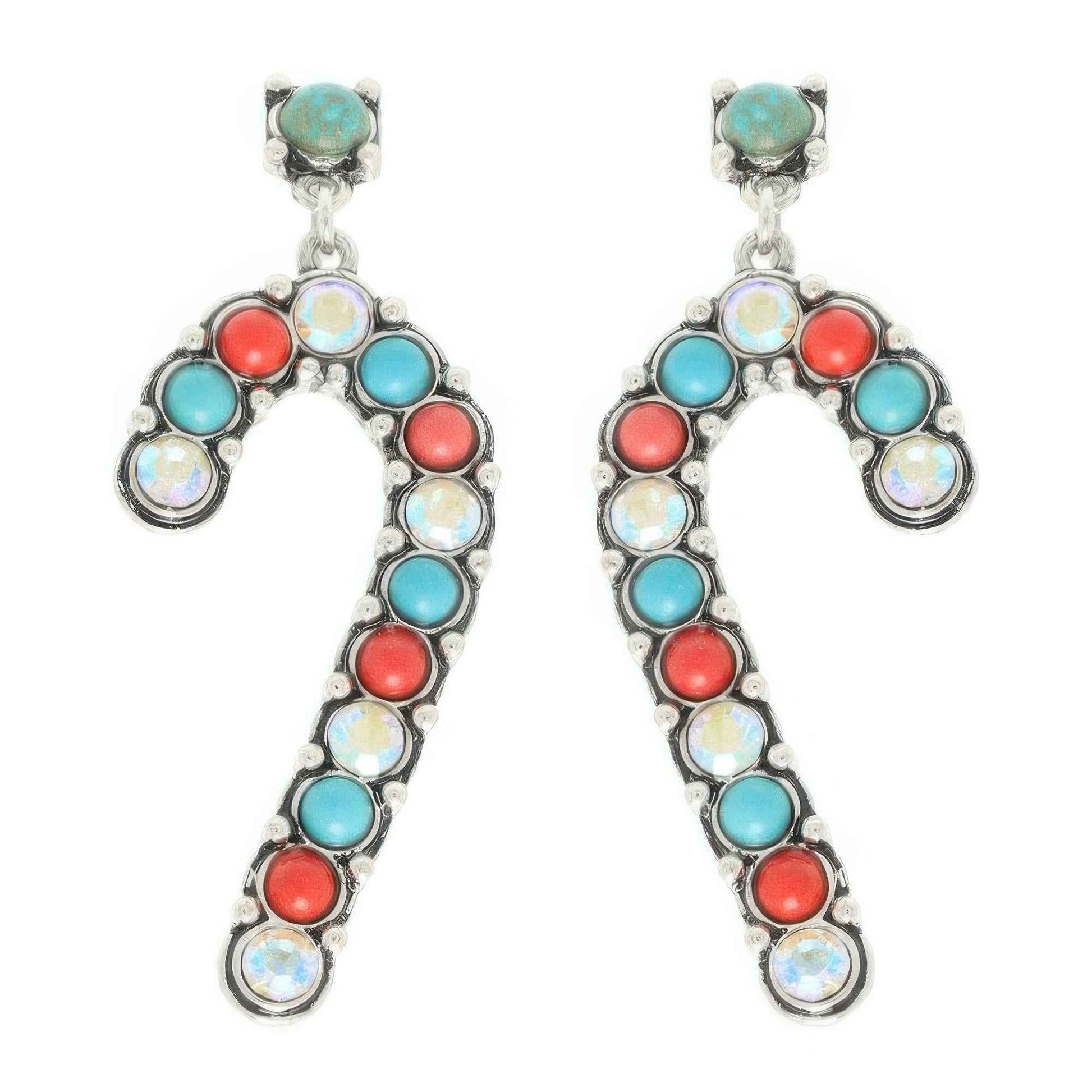 Western Christmas Candy Cane Post Earrings