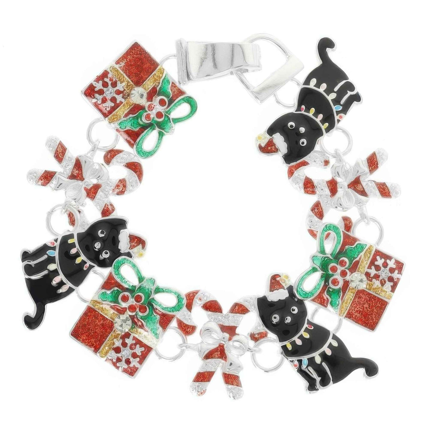 Christmas Themed Enamel Charm Bracelet