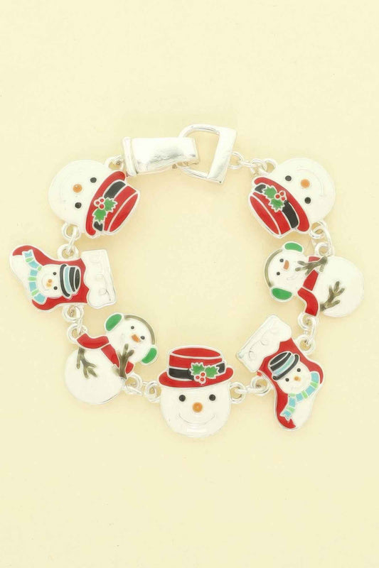 Christmas Themed Enamel Charm Bracelet