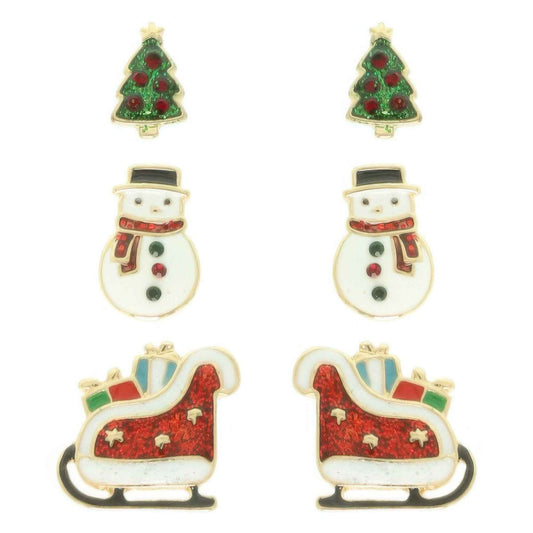 Christmas Theme Assorted Multi Pair Earring Set