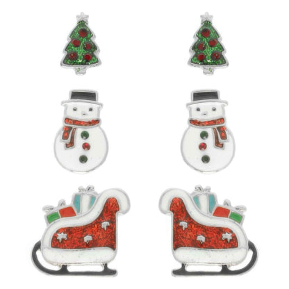 Christmas Theme Assorted Multi Pair Earring Set