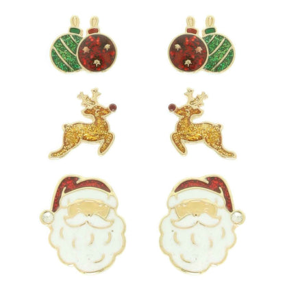 Christmas Theme Assorted Multi Pair Earring Set