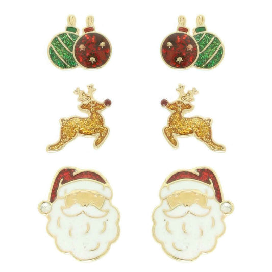 Christmas Theme Assorted Multi Pair Earring Set