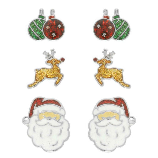 Christmas Theme Assorted Multi Pair Earring Set