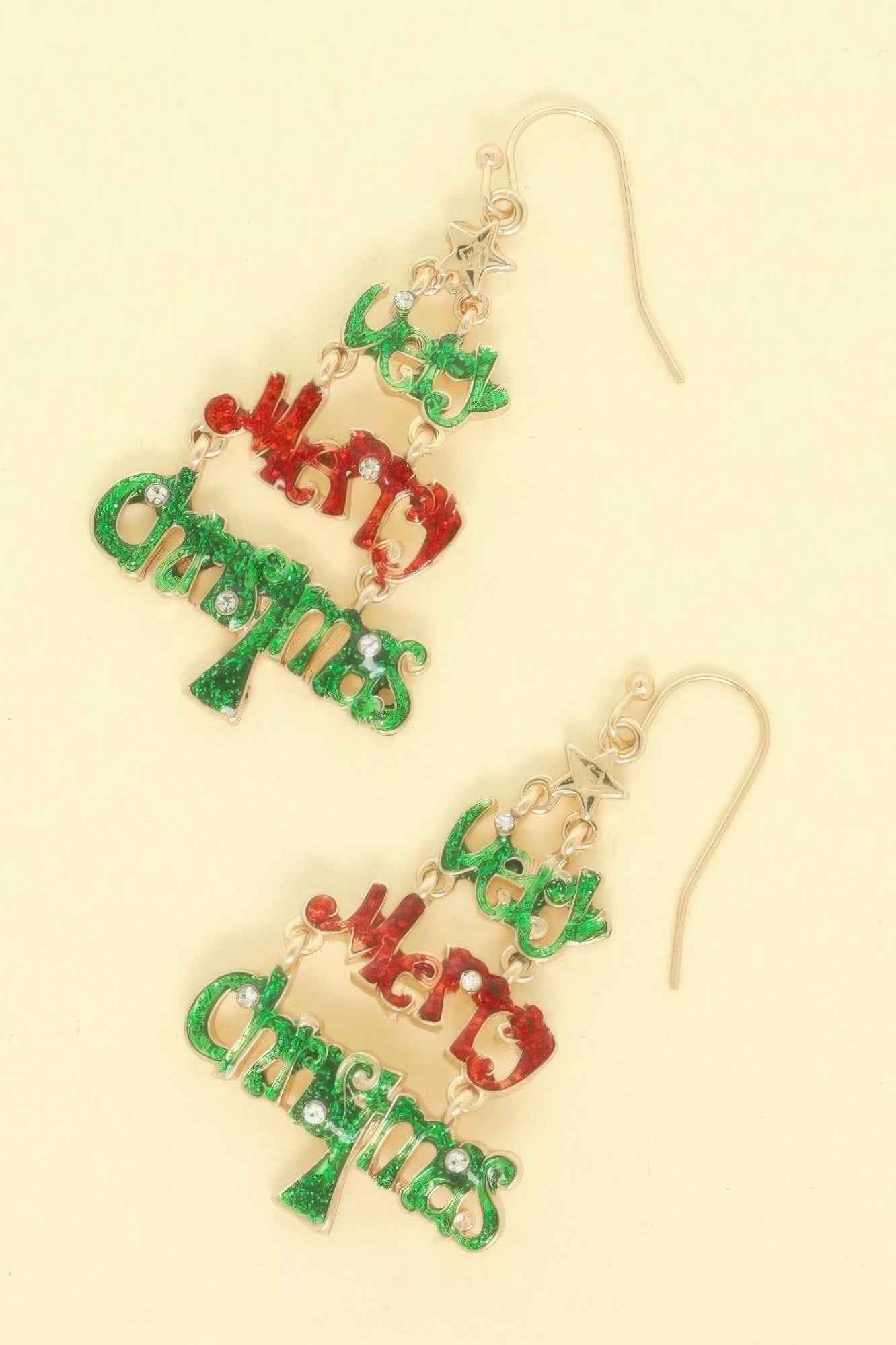 Christmas Tree Theme Wording Earrings