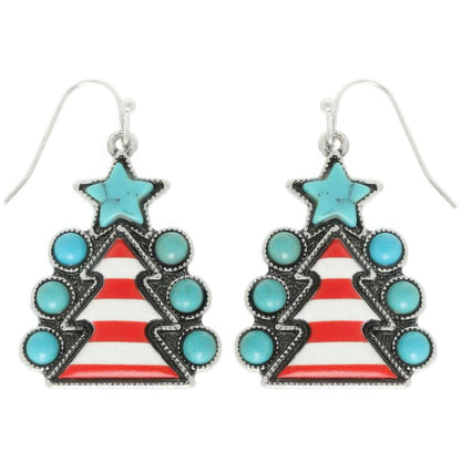Western Christmas Tree Post Earrings