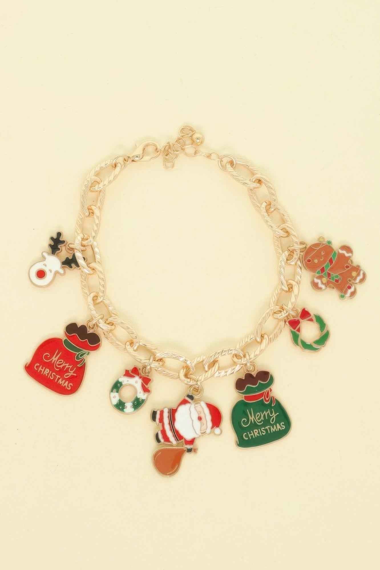Christmas Theme Enamel Charm Bracelet