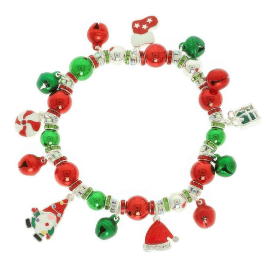 Christmas Enamel Charm Stretch Bracelet