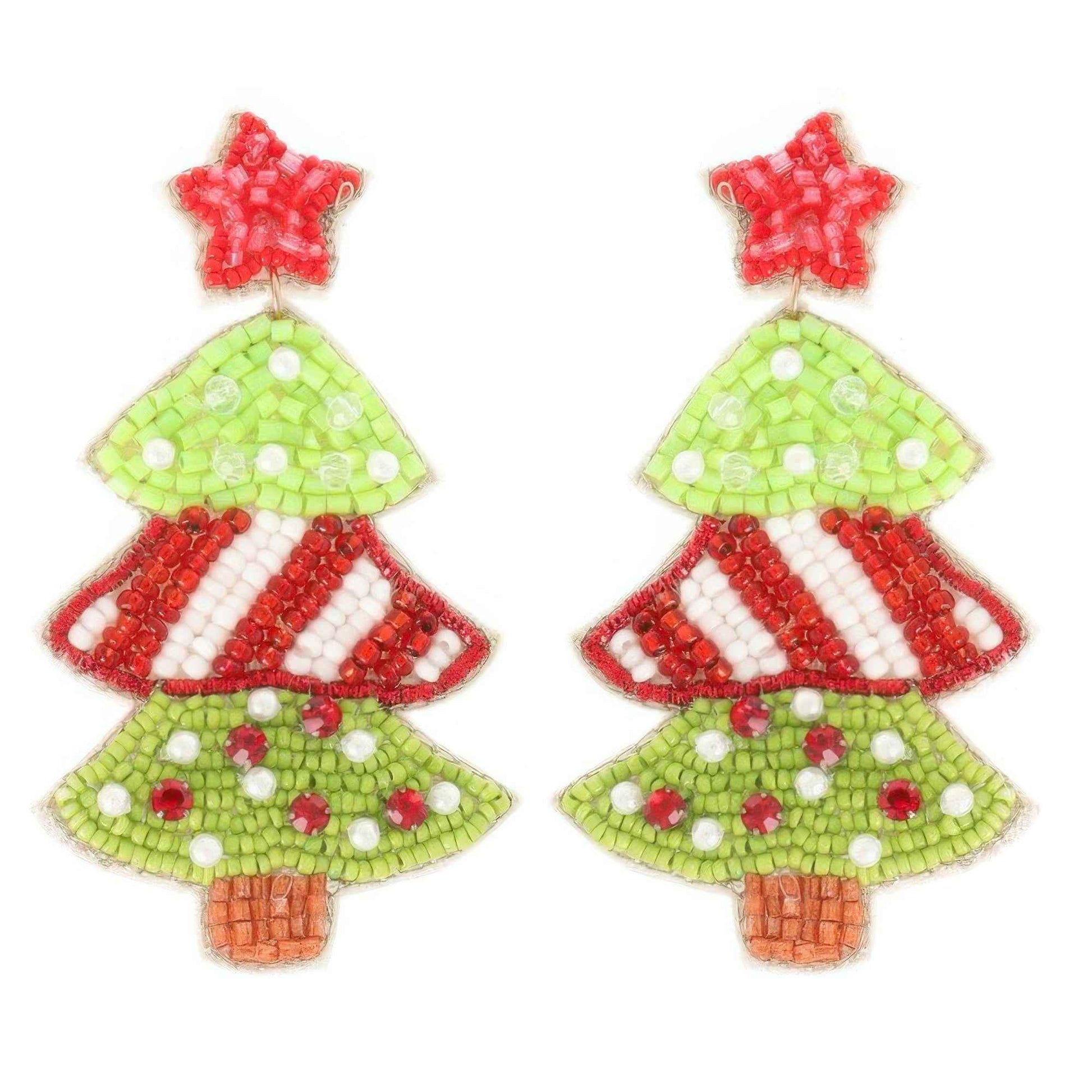 Christmas Tree With Star Topper Post Earrings
