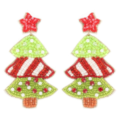 Christmas Tree With Star Topper Post Earrings