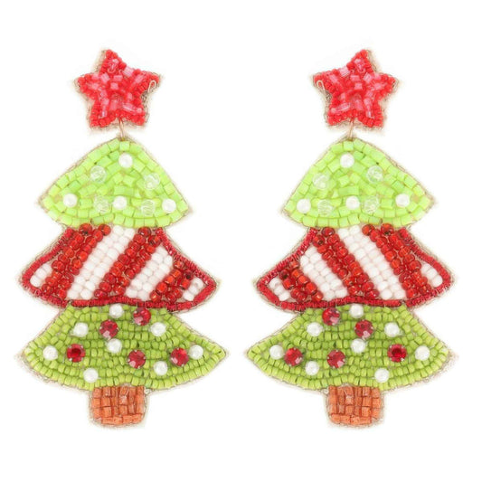 Christmas Tree With Star Topper Post Earrings