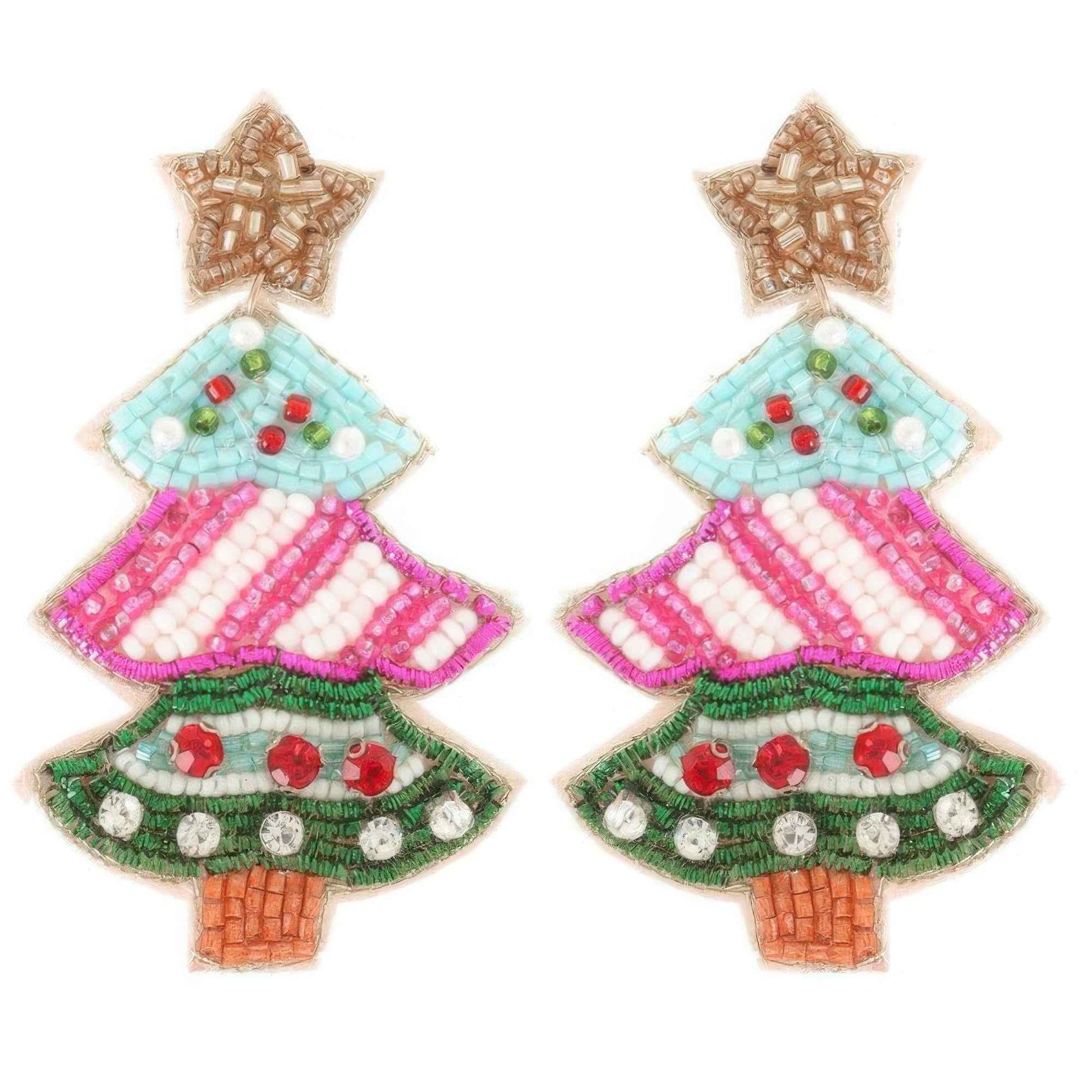 Christmas Tree With Star Topper Post Earrings