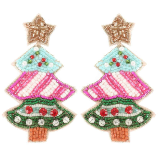 Christmas Tree With Star Topper Post Earrings