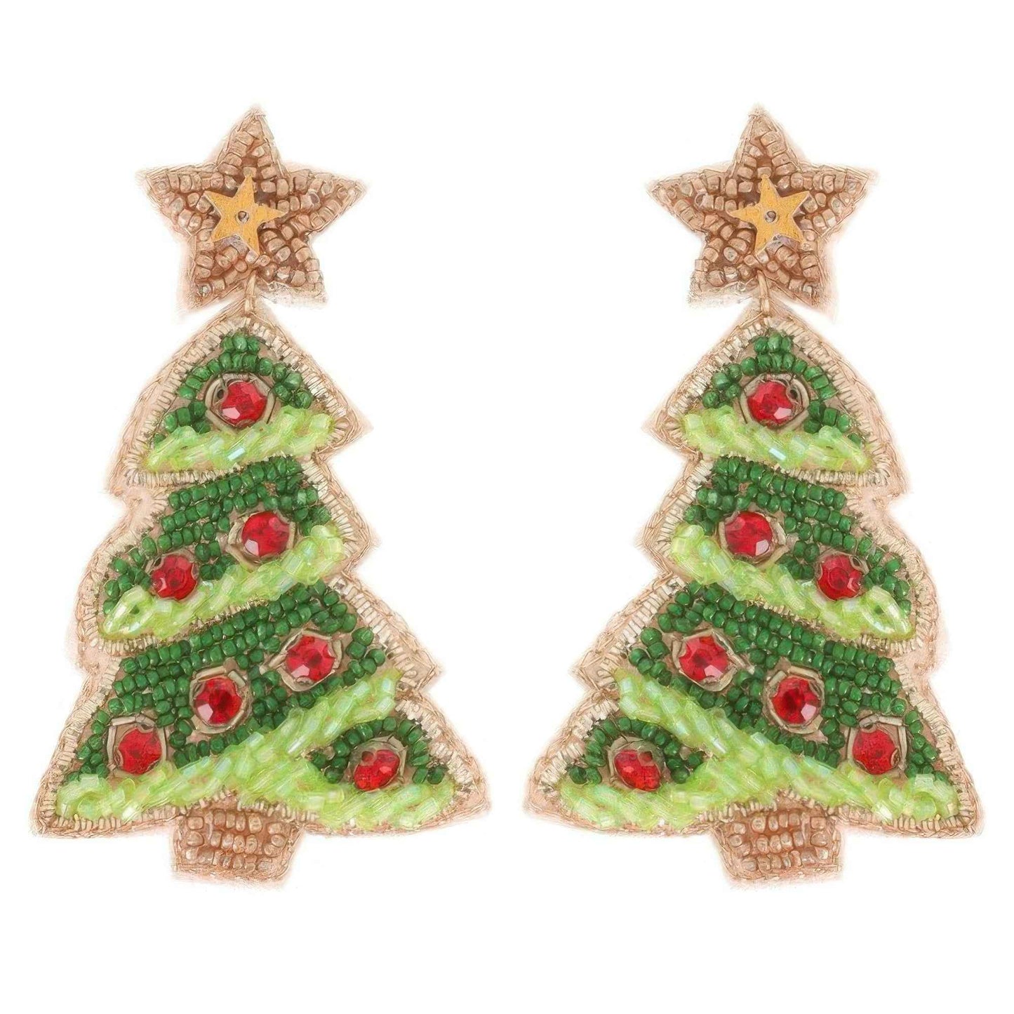 Christmas Tree With Star Topper Post Earrings
