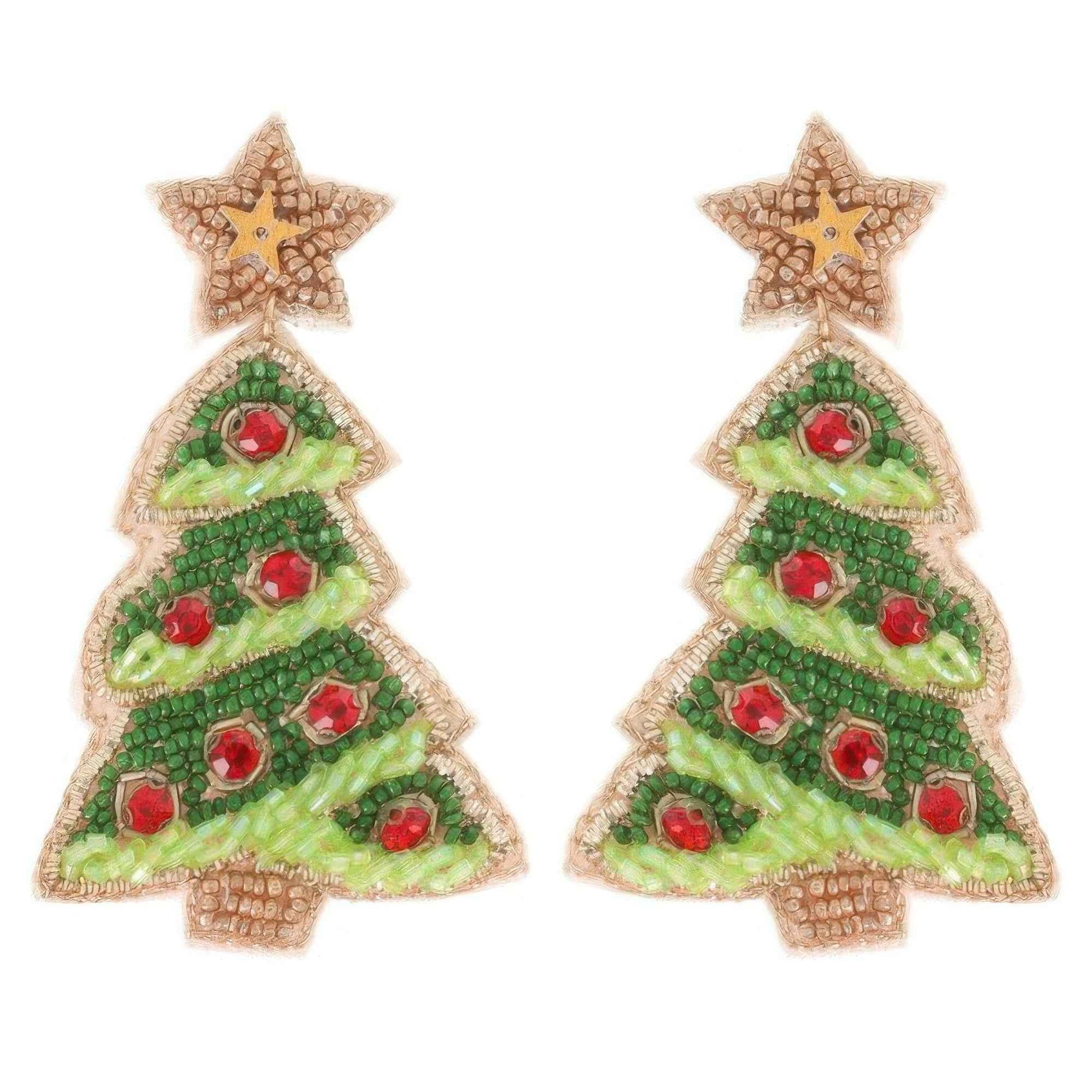 Christmas Tree With Star Topper Post Earrings