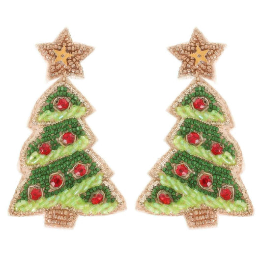 Christmas Tree With Star Topper Post Earrings