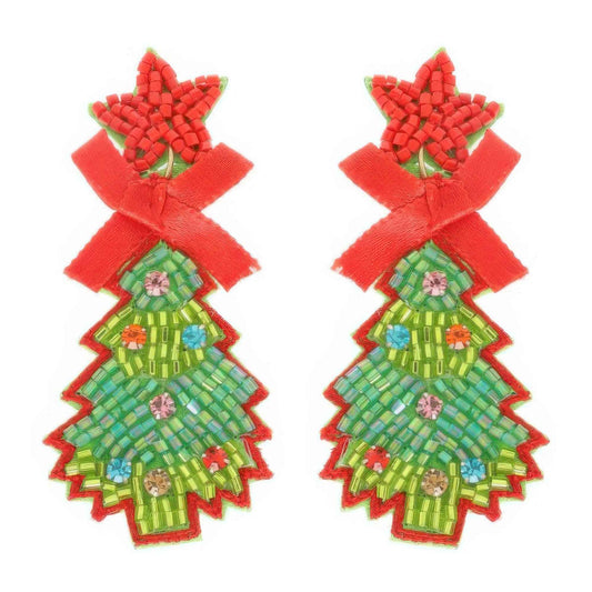 Christmas Tree Post Dangle Earrings