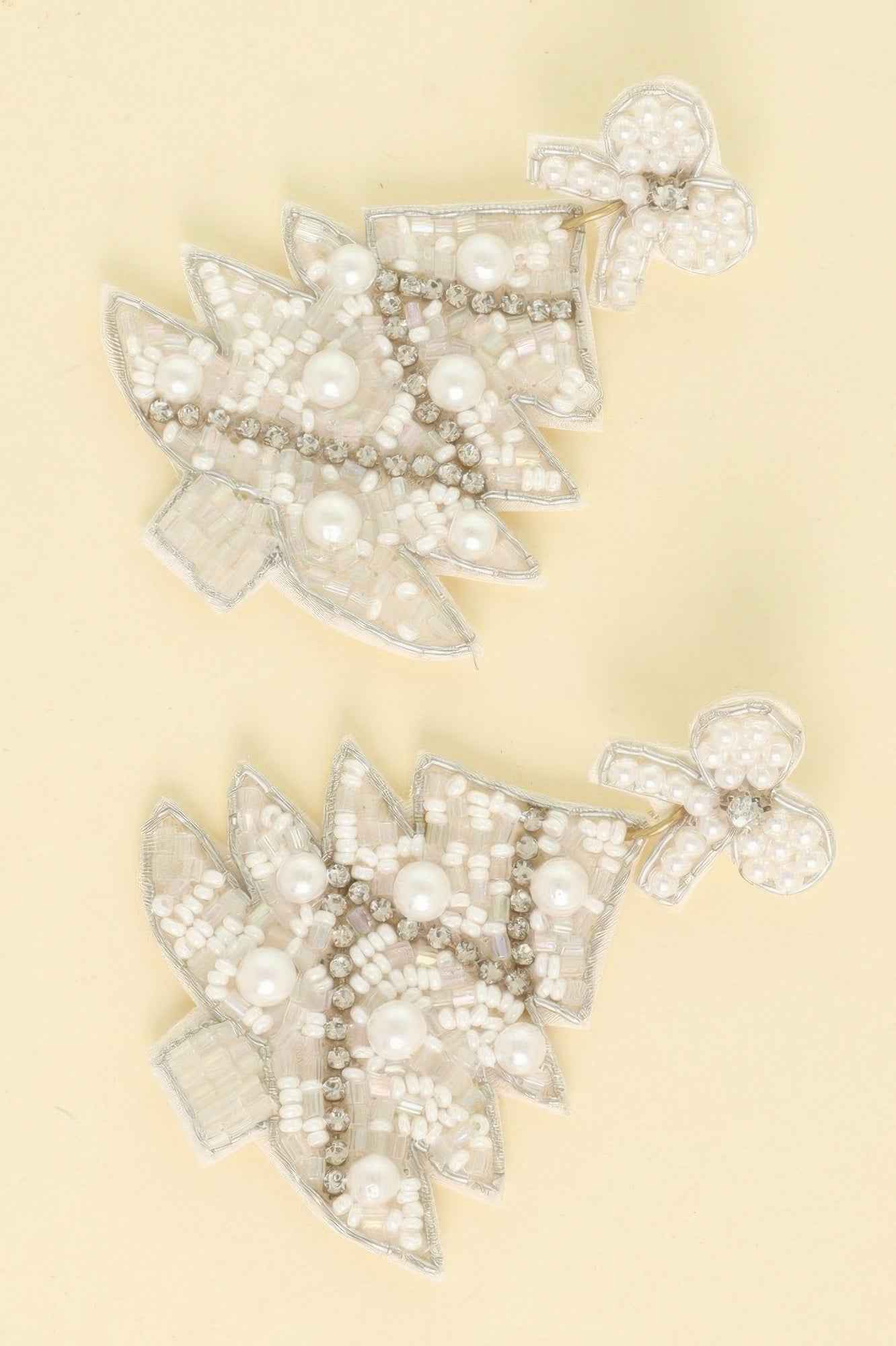 White Christmas Tree Post Earrings
