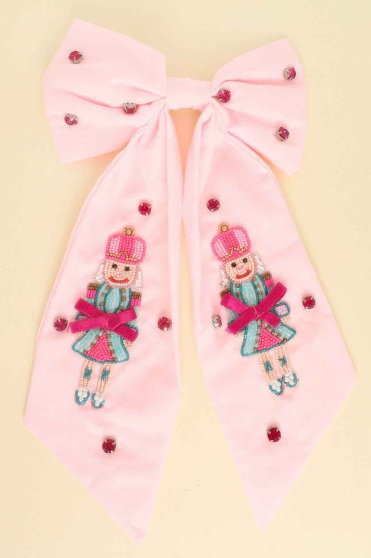 Christmas Nutcracker Bow Barrette Hair Clip