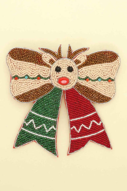 Christmas Rudolph Bow Barrette Hair Clip