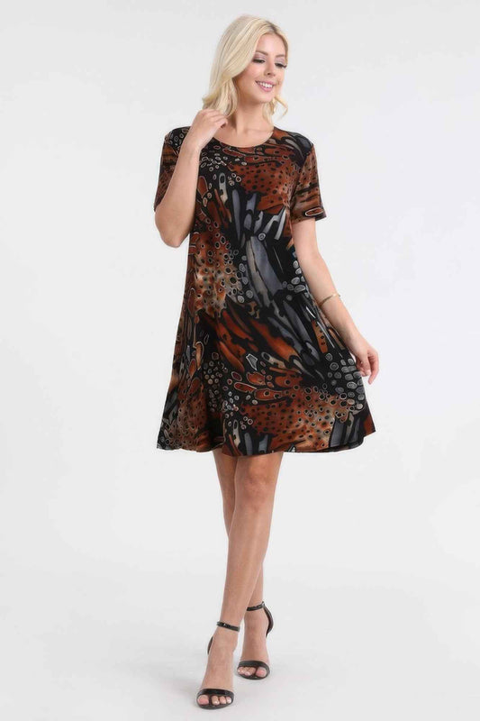 Plus Size Print Missy Dress Short Sleeve