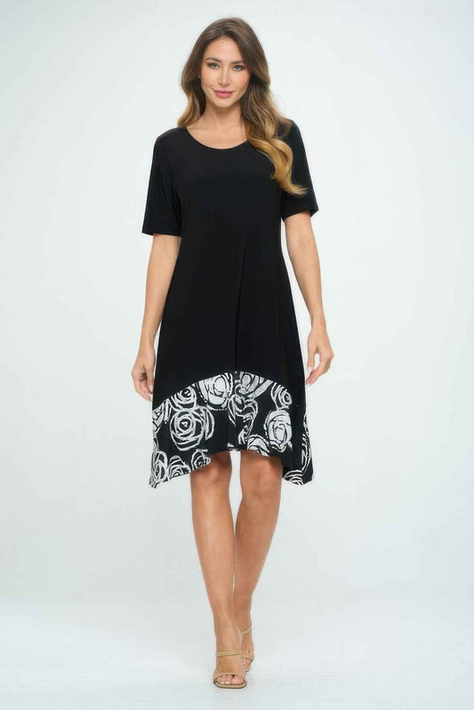 Hit Half Sleeve Contrast Dress