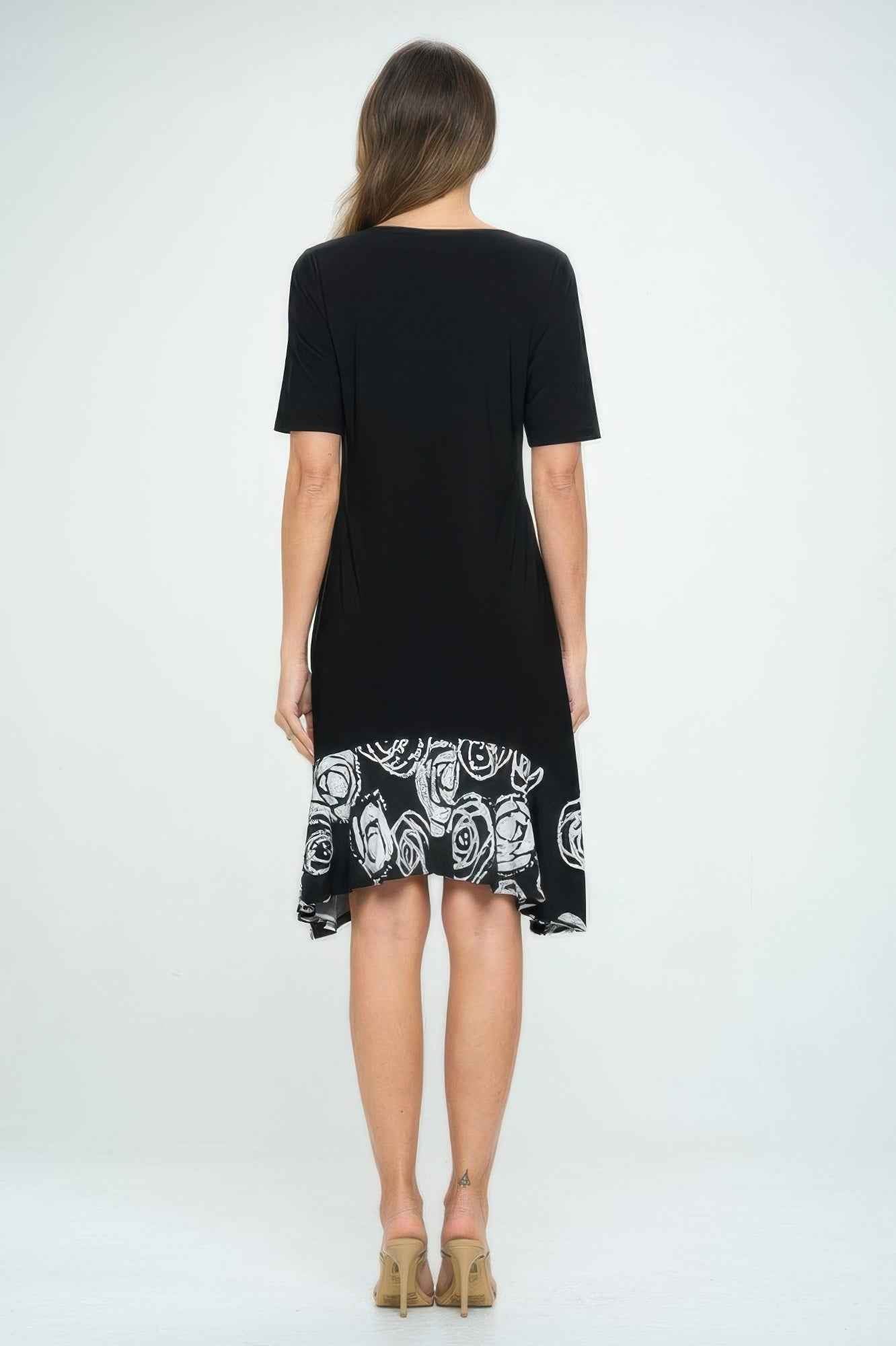 Hit Half Sleeve Contrast Dress