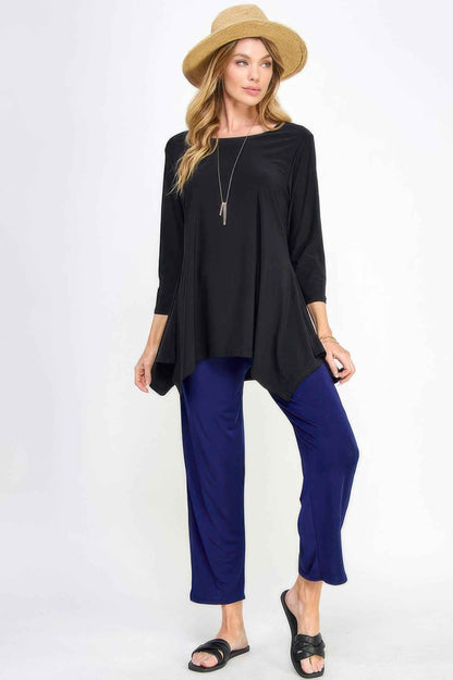 Round Neck Quarter Sleeve Top