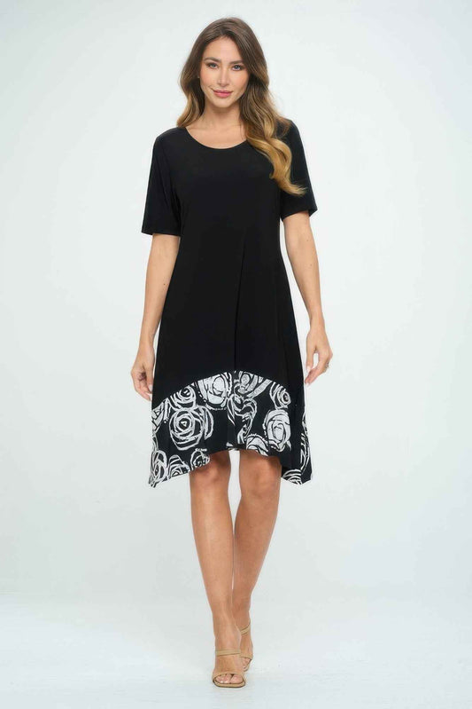 Hit Half Sleeve Contrast Dress