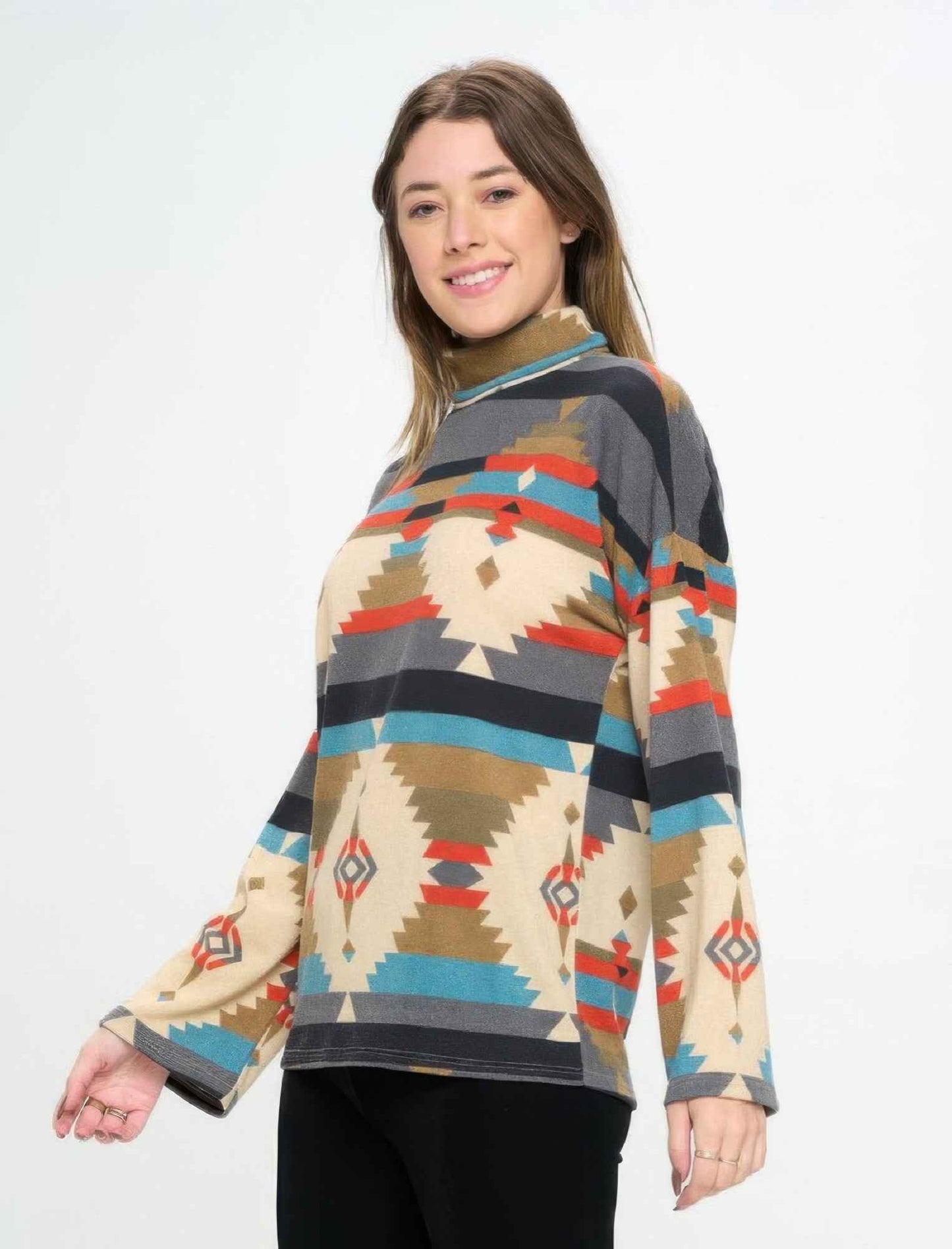 Mir Wide Sleeve Mock Nk Top