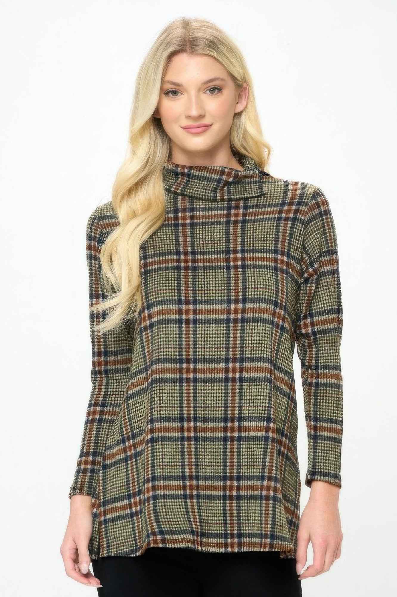 Mir Split Mock Neck Top