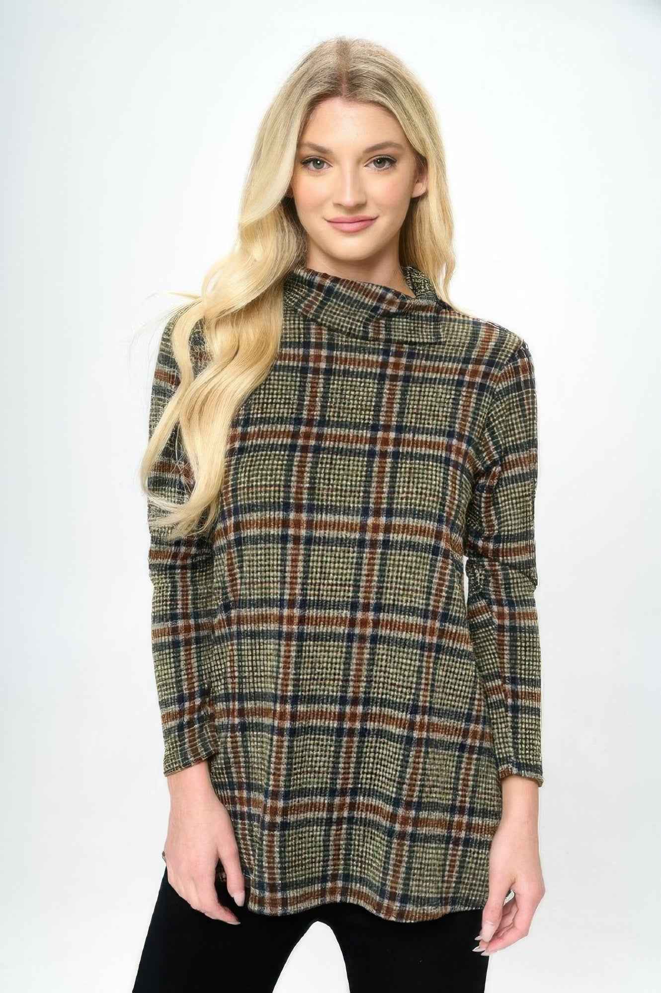 Mir Split Mock Neck Top