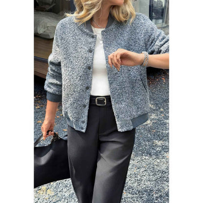 Faux Sherpa Fuzzy Teddy Bomber Jacket