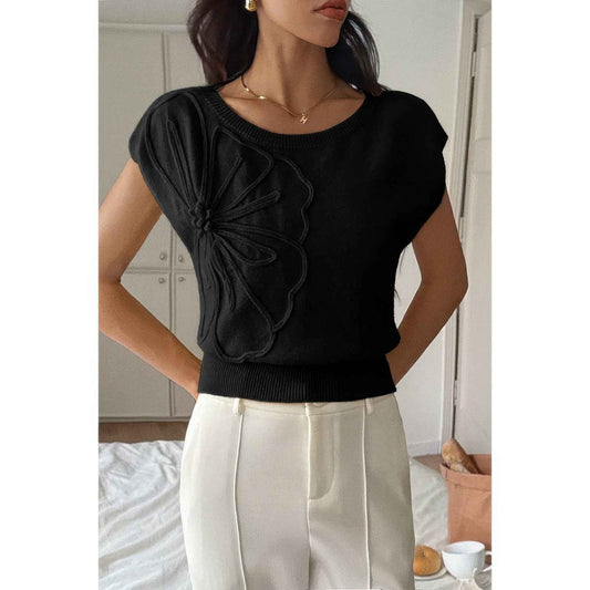 Solid Sleeveless Knit Loose Fit Vest