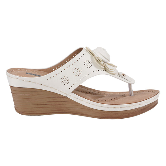 Women's Willa White Floral Wedge Sandals