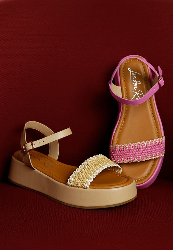 Anglong Raffia Flatform Sandals